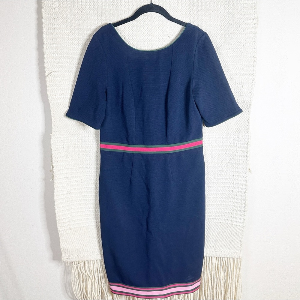 BODEN navy blue ribbed Kaia Ottoman dress 10